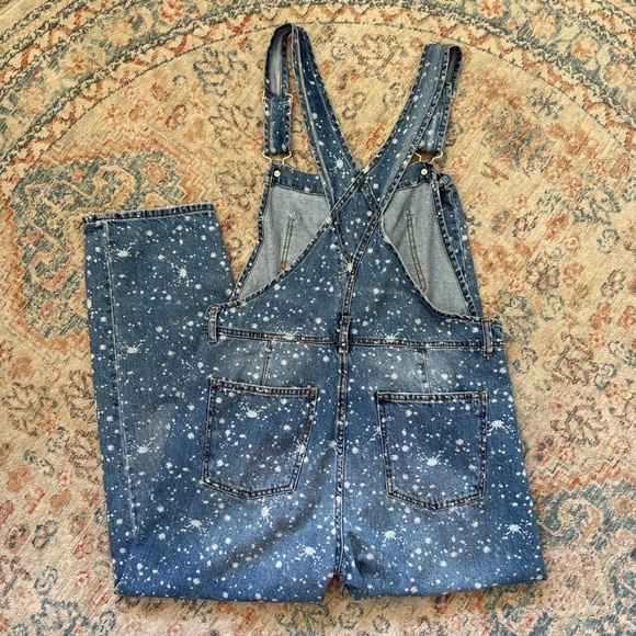 Free People We The Free Ziggy Bleach Splatter Denim Overalls - Picture 5 of 7